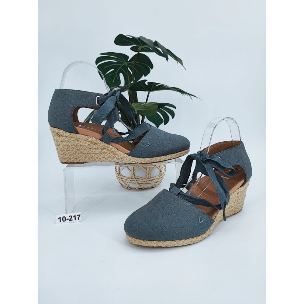 Vionic Women's Kaitlyn Espadrille Style Blue Canva Laces Size 10 US